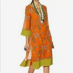 New w/o tags XS Rara Avis orange green caftan dress